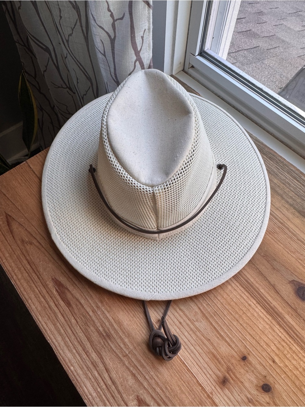Henschel Hat Co H1H Mesh Safari Outback Sun Hat Small Beige Chin Cord